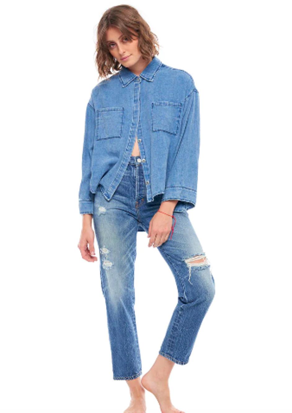 FREE PEOPLE Sandrine Rose Straight Leg Jeans Size 25 Blue Indigo New $198